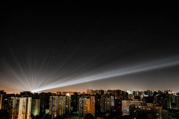 Beijing city night lights skyline