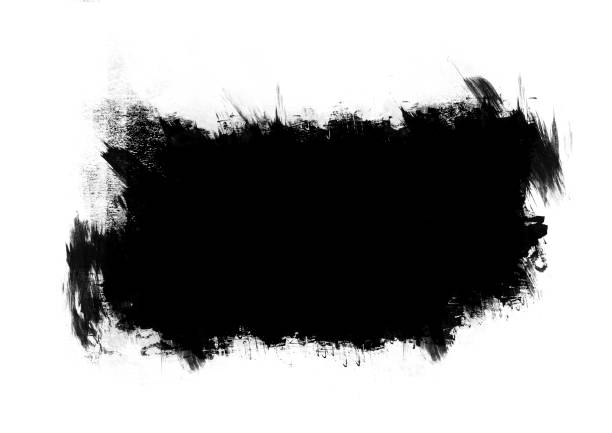 istock Black color graphic patches brush strokes design effect element for background 1197114670