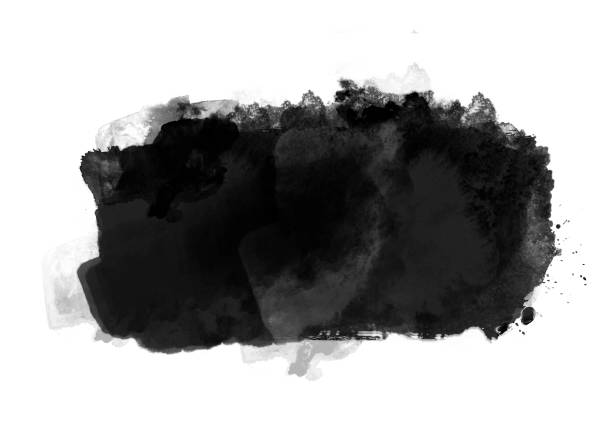 istock Black color graphic patches brush strokes design effect element for background 1197114743