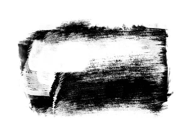 istock Black color graphic patches brush strokes design effect element for background 1197114852