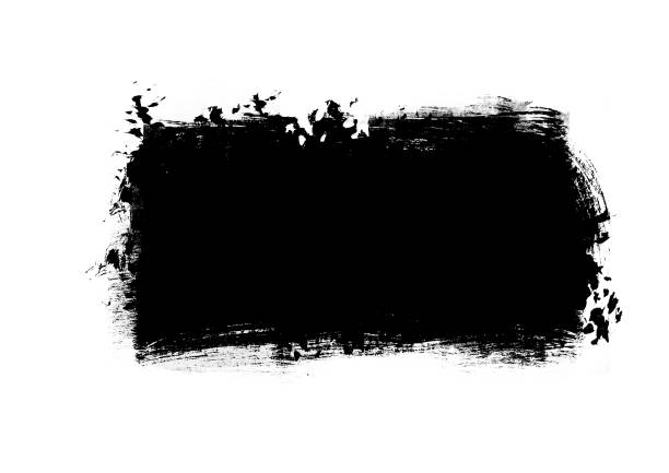 istock Black color graphic patches brush strokes design effect element for background 1197114889