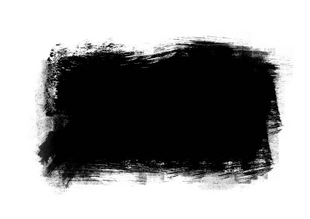 istock Black color graphic patches brush strokes design effect element for background 1197114909