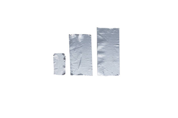 istock Silver scotch tape pieces isolated on white background. 1197118459