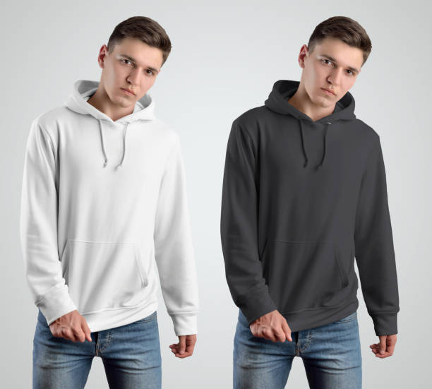 istock Design of a white and black sweatshirt on an isolated background 1197121676