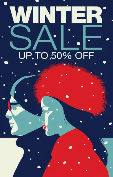 Vector illustration of Winter Sales Banners