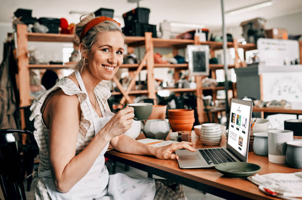 istock Coffee and technology are 21st century necessities 1197131680