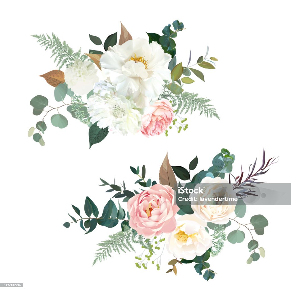 Delicate Vector Image Retro Delicate Vector Design Flower Bouquets Stock Illustration ...