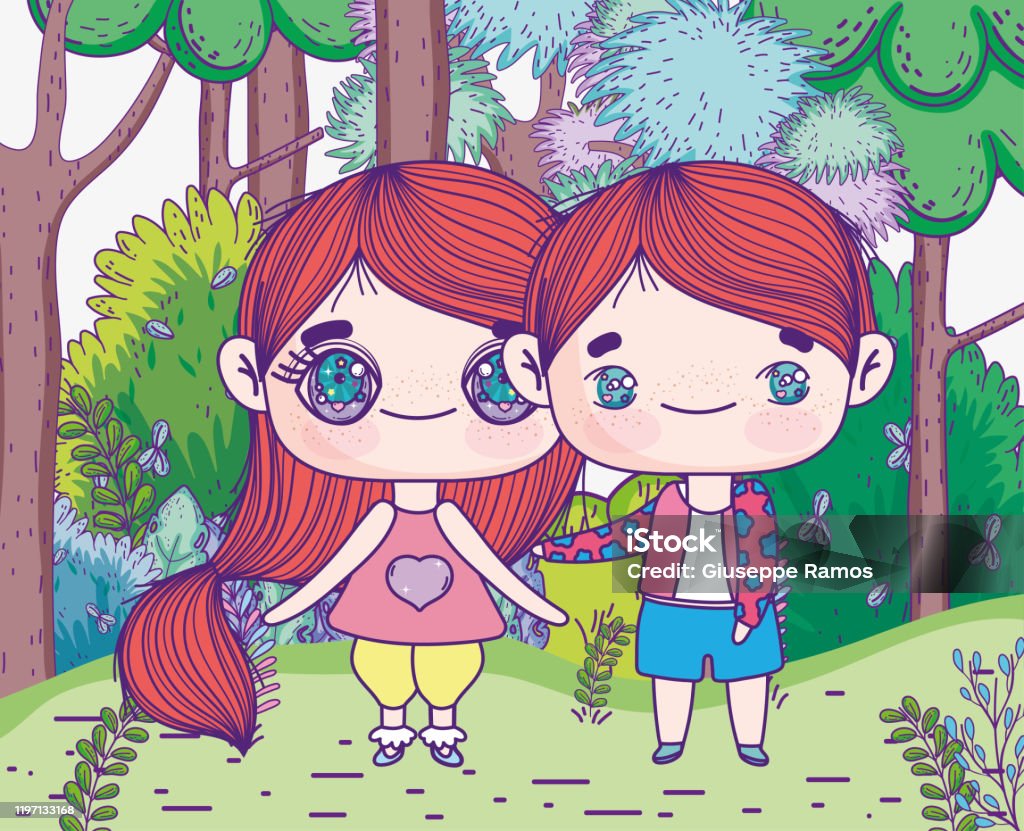 Ilustración de Niños Lindo Niño Y Niña Anime Árboles De Dibujos Animados Prado Paisaje De Follaje y más Vectores Libres de Derechos de Aire libre - iStock Ilustración de Niños Lindo Niño Y Niña Anime Árboles De Dibujos Animados Prado Paisaje De Follaje y más Vectores Libres de Derechos de Aire libre - iStock