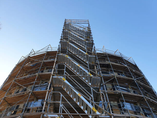 istock New construction of a building with scaffolding 1197134913