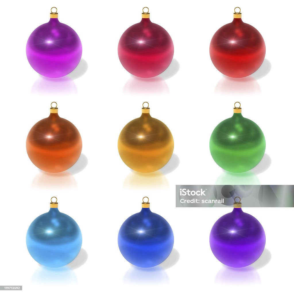 Conjunto de bolas de Natal de cores - Foto de stock de Azul royalty-free