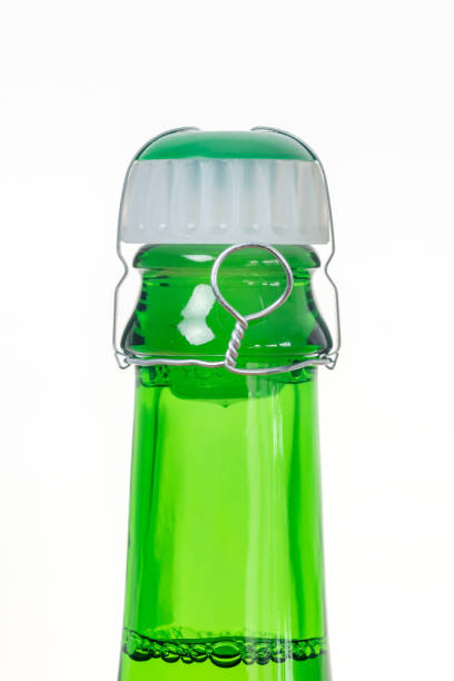 istock Plastic cork with wire on sparkling wine bottle. 1197136814