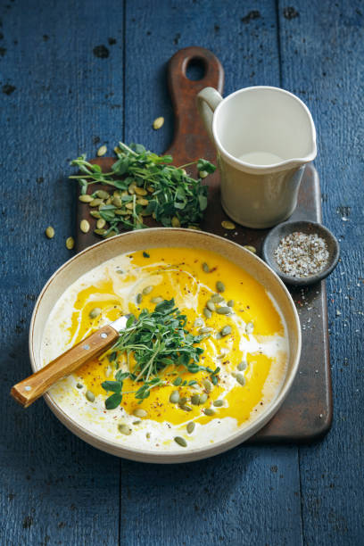 istock Vegan Creamy Roasted Pumpkin Soup 1197138236