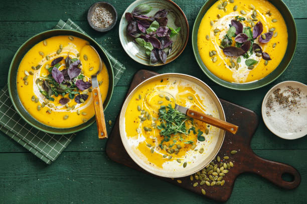 istock Vegan Creamy Roasted Pumpkin Soup 1197138294