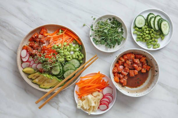 istock Salmon poke bowls 1197138619