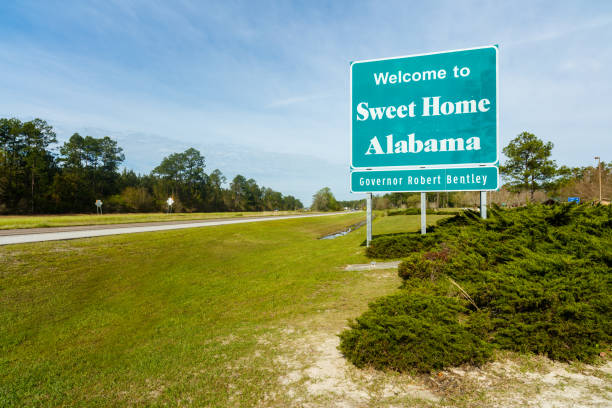 Alabama state sign stock photo