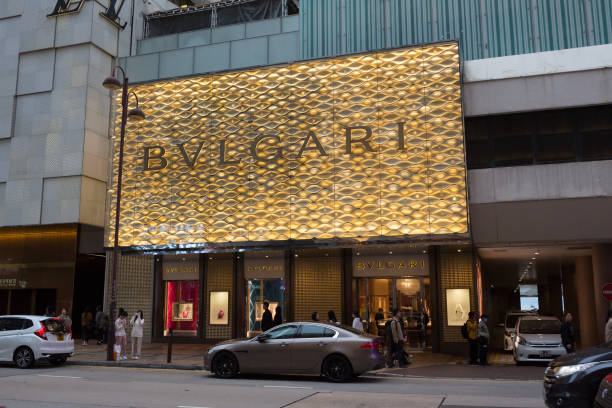 bulgari flagship store in hong kong - bulgari imagens e fotografias de stock