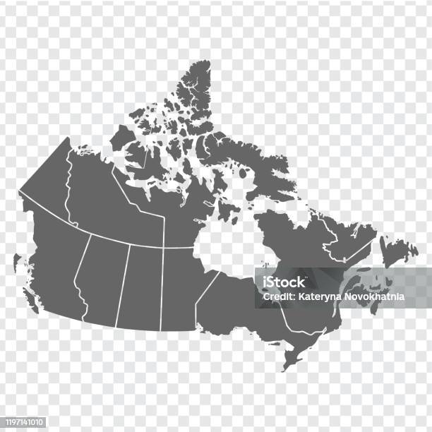 加拿大空白地圖高品質的加拿大地圖與各省在透明的背景為您的網站設計標誌應用程式使用者介面美國eps10向量圖形及更多加拿大圖片