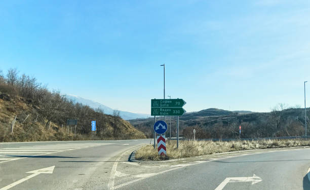 istock A road view from Bulgaria with Sofia and Vidin signs 1197141558