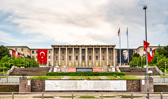 Ankara, Turkey - May 18, 2019: The Grand National Assembly or Parliament of Turkey