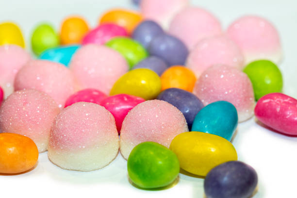 Background multi-colored sweets close-up. A lot of bright candy