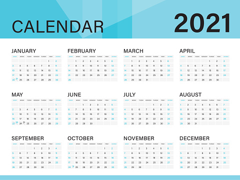 longitud Asimilar Óxido Ilustración de Plantilla Vectorial Calendario 2021 Diseño Minimalista  Simple Organizador De Calendario Anual Durante Semanas y más Vectores  Libres de Derechos de Calendario - iStock