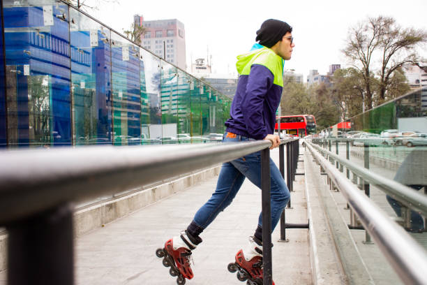 istock Skater man performing skating in the park 1197149532