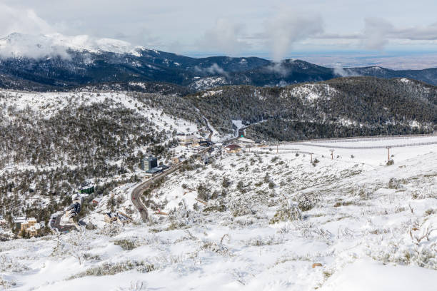 istock Navacerrada ski resort in Madrid, covered by snow 1197151925