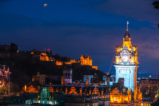 City of Edinburgh, viewed from Calton hill, Scotland