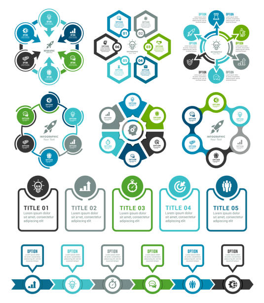 satz von infografikelementen - sprechblase grafiken stock-grafiken, -clipart, -cartoons und -symbole