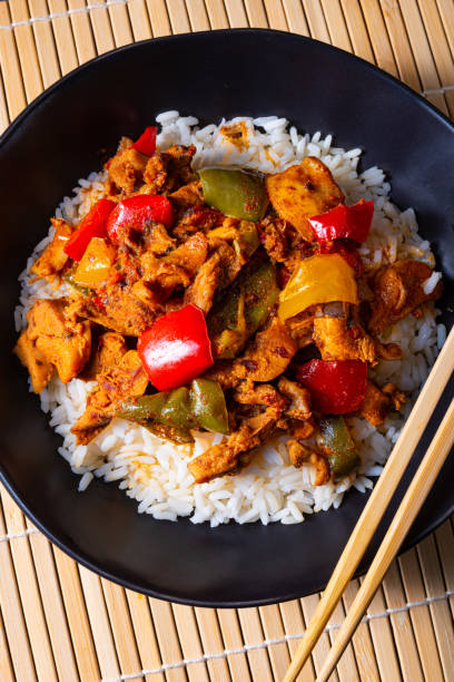istock Hot roasted chicken with rice and vegetables 1197156124