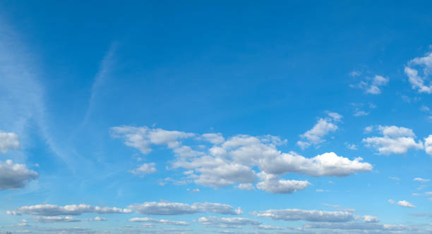 Beautiful blue sky with many clouds