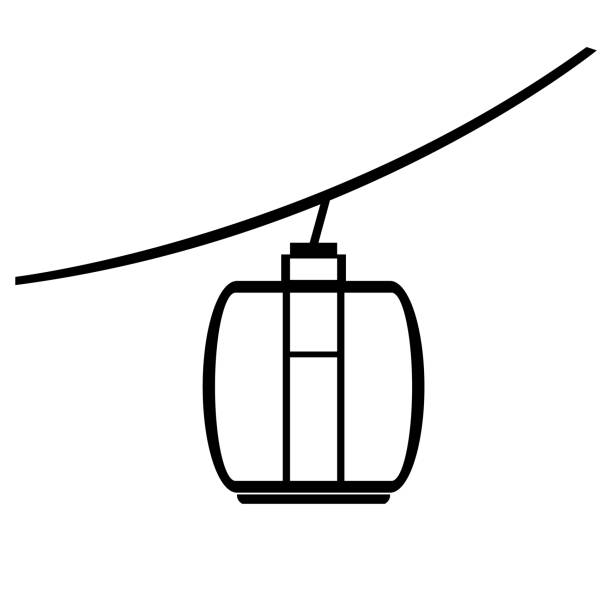 ilustrações de stock, clip art, desenhos animados e ícones de cable car symbol - telpher