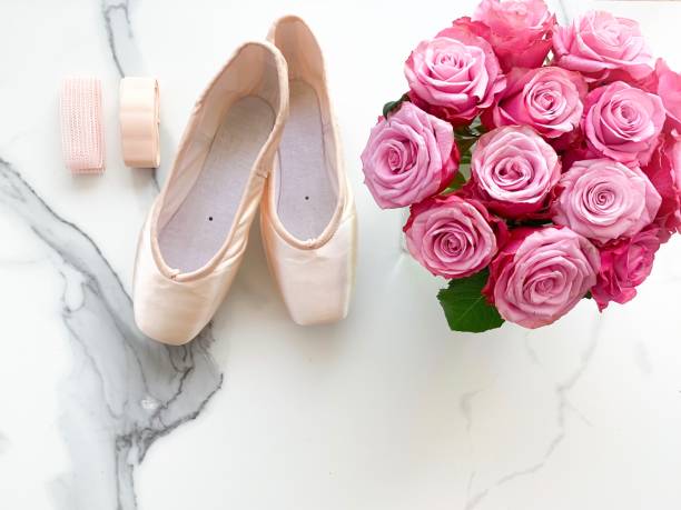 istock New pointe shoes on a marble background 1197158813