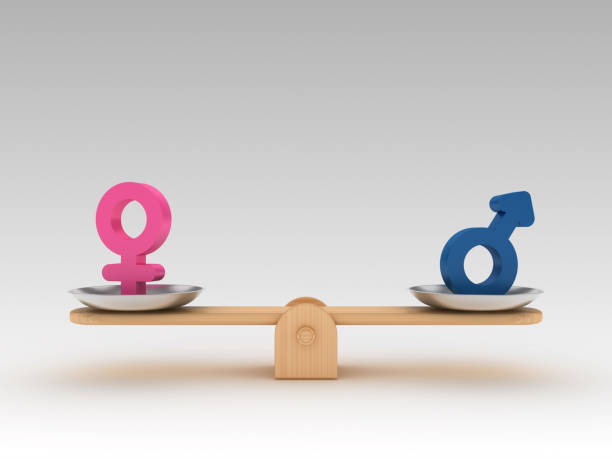 istock Seesaw Scale with Gender Symbols - 3D Rendering 1197161116
