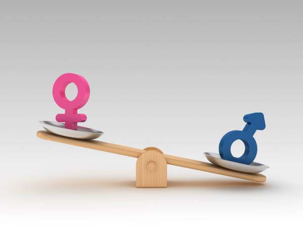 istock Seesaw Scale with Gender Symbols - 3D Rendering 1197161161