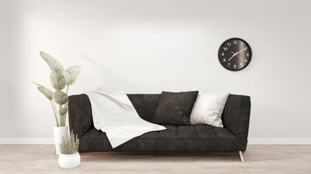 istock White modern room interior with white sofa on room white wall background.3D rendering 1197161261