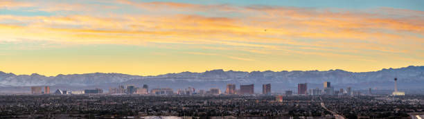 istock Las Vegas skyline panorama at twilight 1197162442