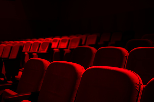 Cine / teatro asientos rojos fondo photo