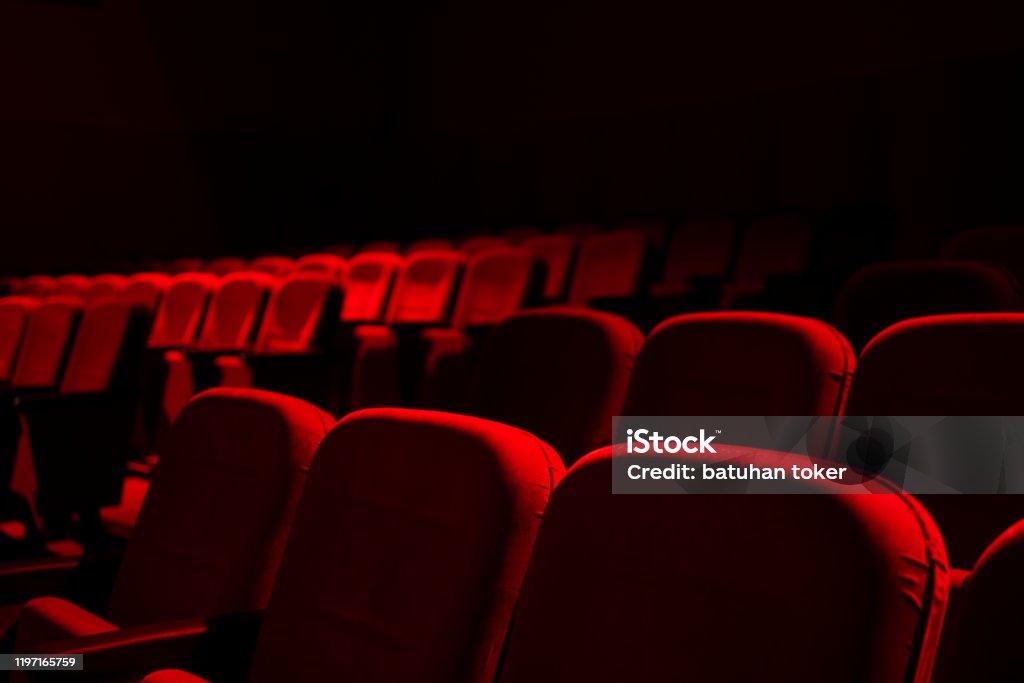 Cinéma / théâtre sièges rouges fond - Photo de Cinéma libre de droits