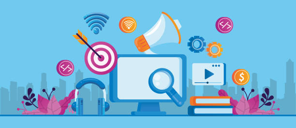 istock desktop with social media marketing icons 1197166935