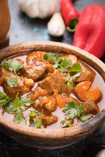 istock Beef goulash served in bowl 1197168200