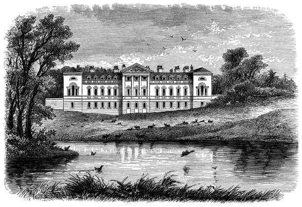 istock Woburn Abbey in Woburn, England - 19th Century 1197169529