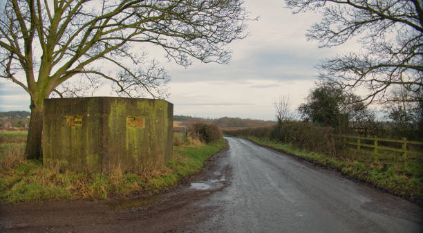 An abandoned military, defensive pillbox from World War 2 in Wirral UK. Constructed for defence against invasion in World War 2.