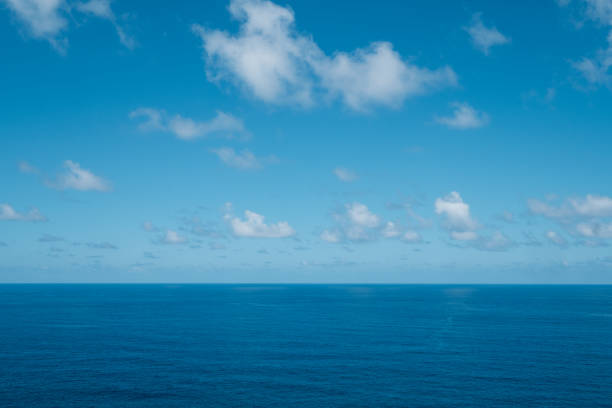 istock blue sky with clouds over water - ocean horizon , sea background - 1197175459