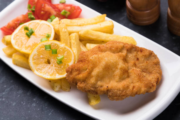 istock Breaded cutlet with french fries 1197180592