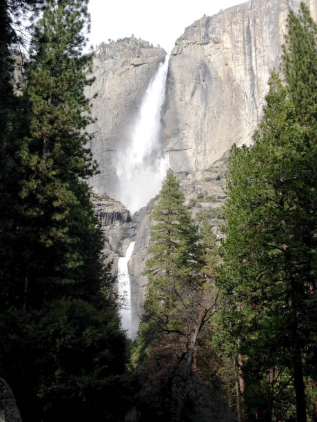 Upper Yosemite Waterfall in Yosemite Valley, California, United States stock photo