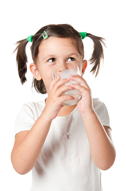 istock Little girl drinking milk 119718361