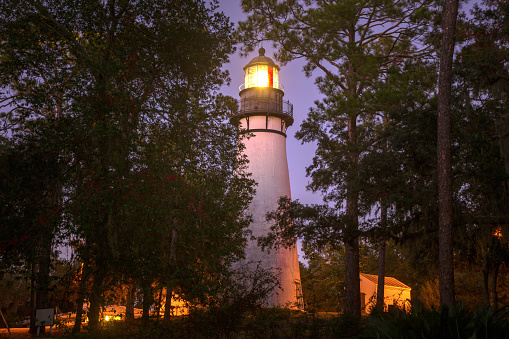 Amelia Island Lighthouse. \nFernandina Beach, Florida, USA.