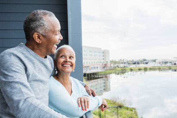 istock Affectionate senior couple on balcony 1197184495