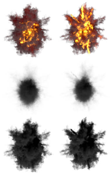 istock set of round explosions of rocket interception blast or antiaircraft gun shell hit or view from top on bang isolated on white - 3D illustration of objects 1197187187